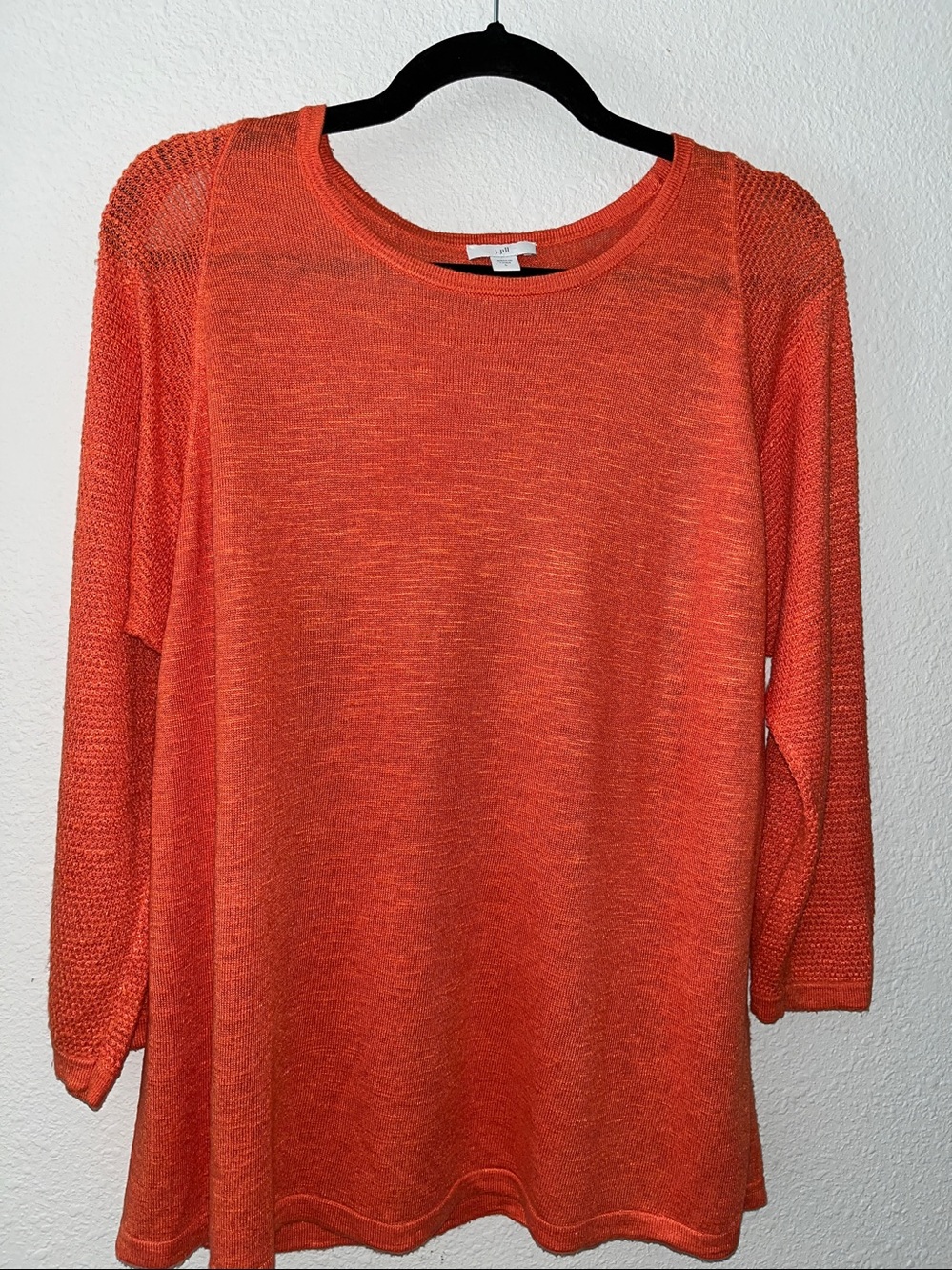J.Jill sweater
 Open-Knit Long Sleeve Tunic, Linen blend Lagenlook 
SZ L